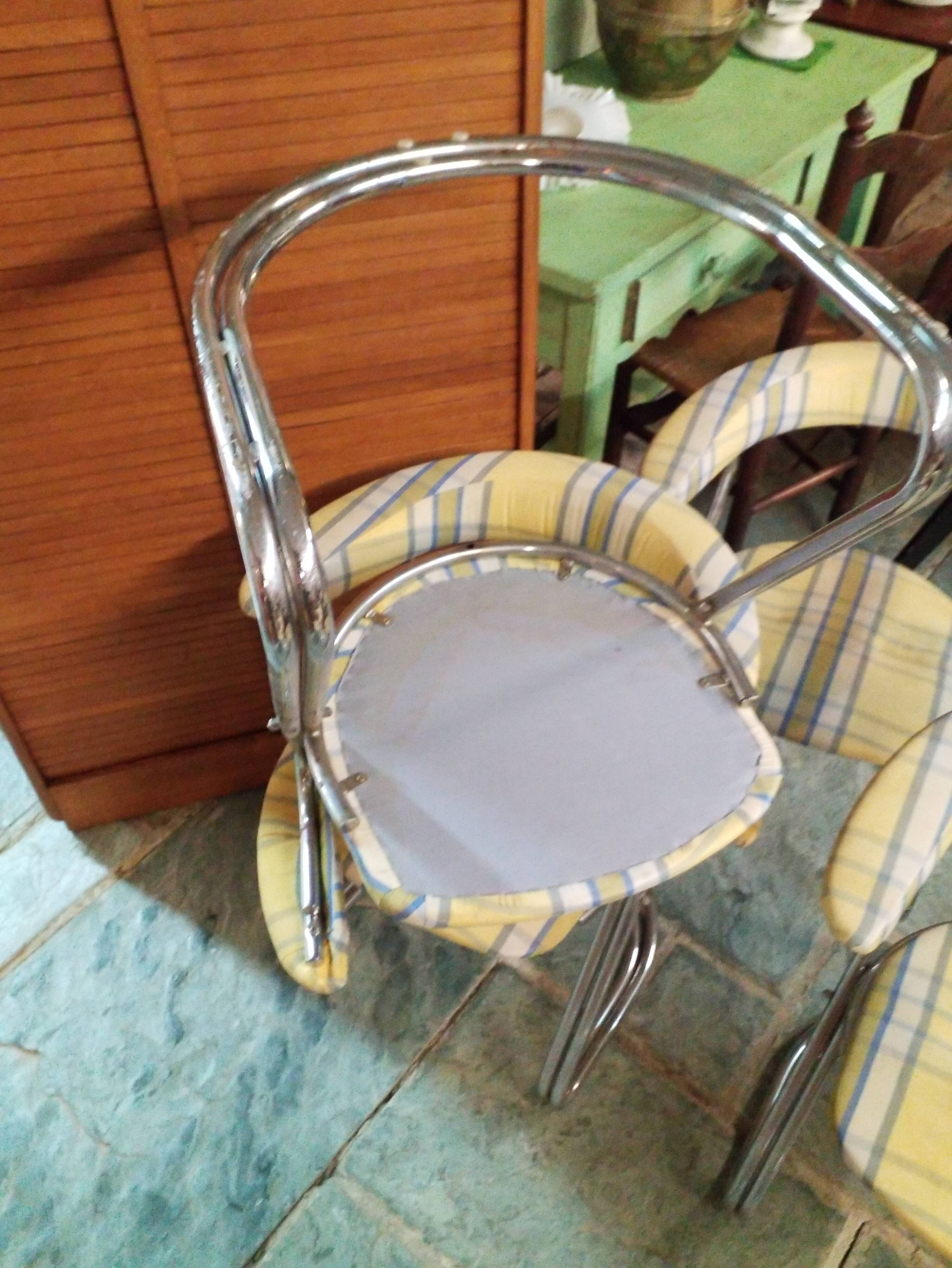 6 fauteuils en chrome
