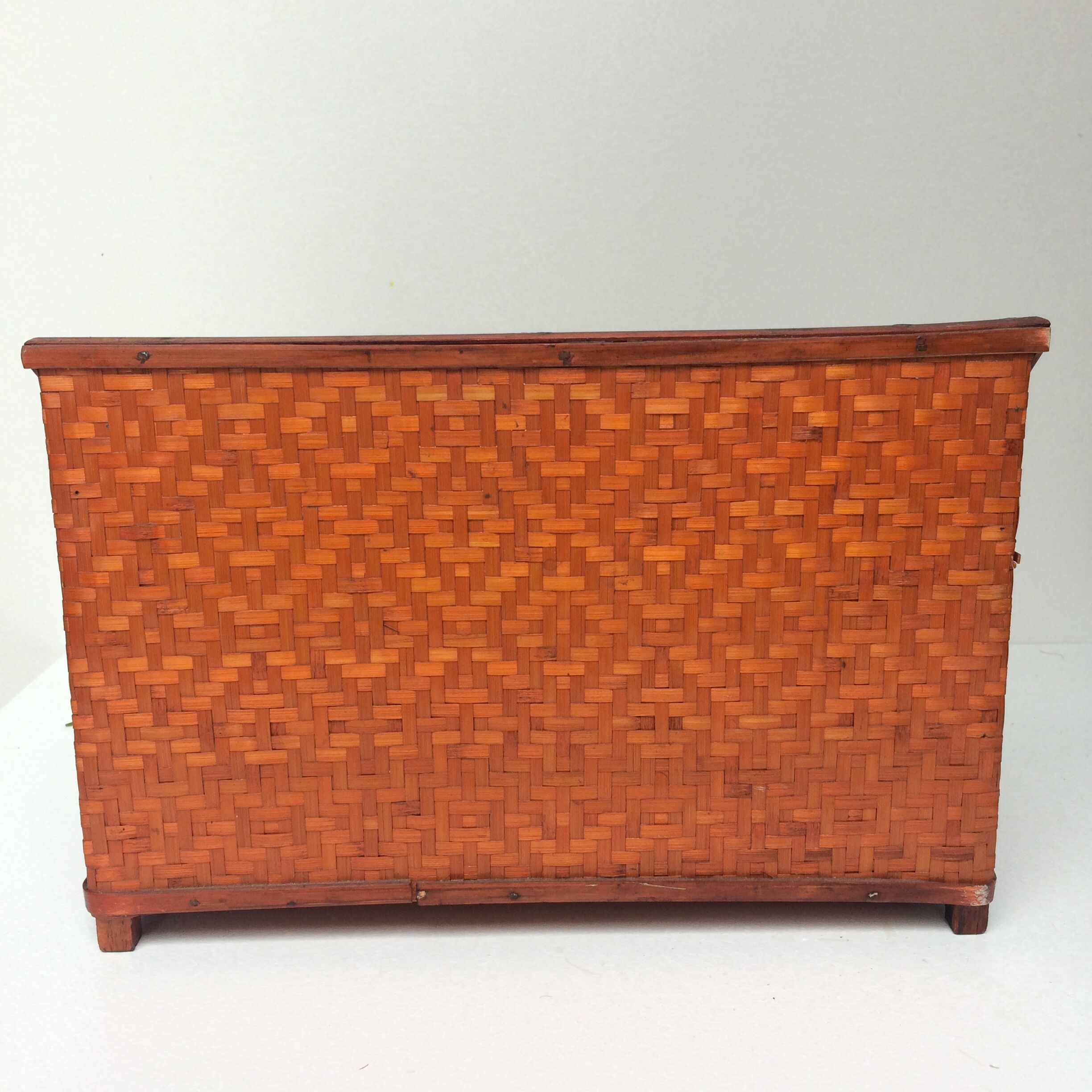 Vintage wicker desk letter holder