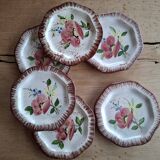 12 antique octagonal dessert plates