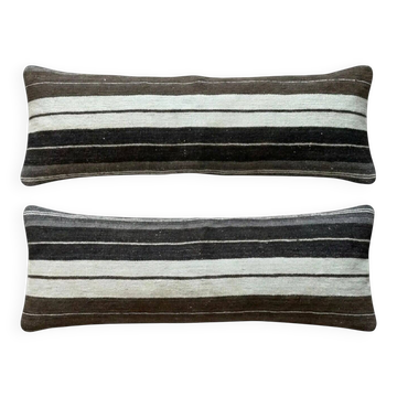 Set of 2 vintage kilim cushion covers 41x119 cm
