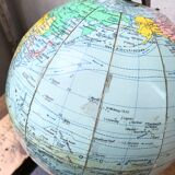 World map wooden base