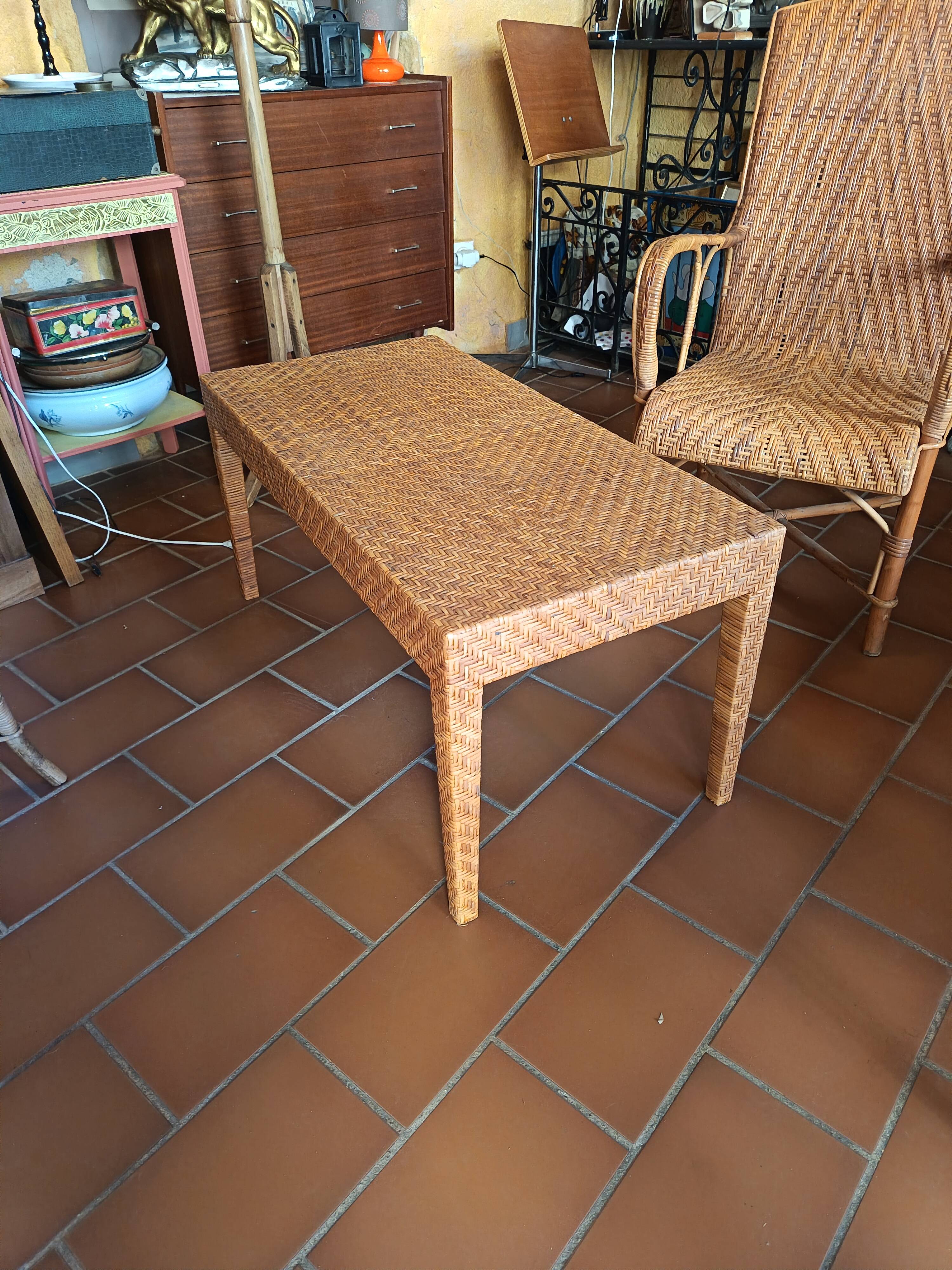 Rattan coffee table