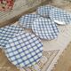 Lot de 6 assiettes à dessert en porcelaine Leoni by Sia Home Fashion décor torchon à carreaux bleus