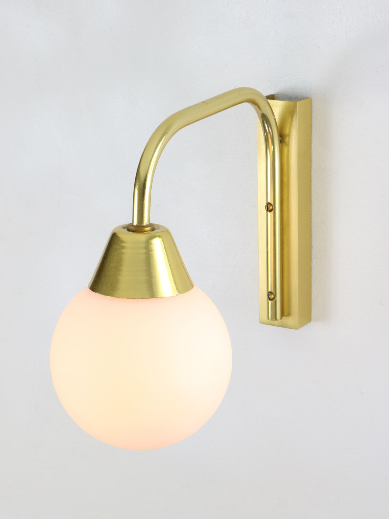 Mid century Italian Golden & Opaline Wall Lamp