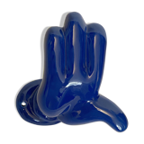 Patère Main de Mickey par J.C. Peire, en céramique bleu, des années 70-80