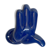 Mickey hand patère by J.C. Peire, in blue ceramic, from the 70s and 80s