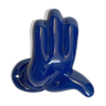 Patère Main de Mickey par J.C. Peire, en céramique bleu, des années 70-80