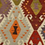 5x9 Geometric Style Vintage Kilim Rug,