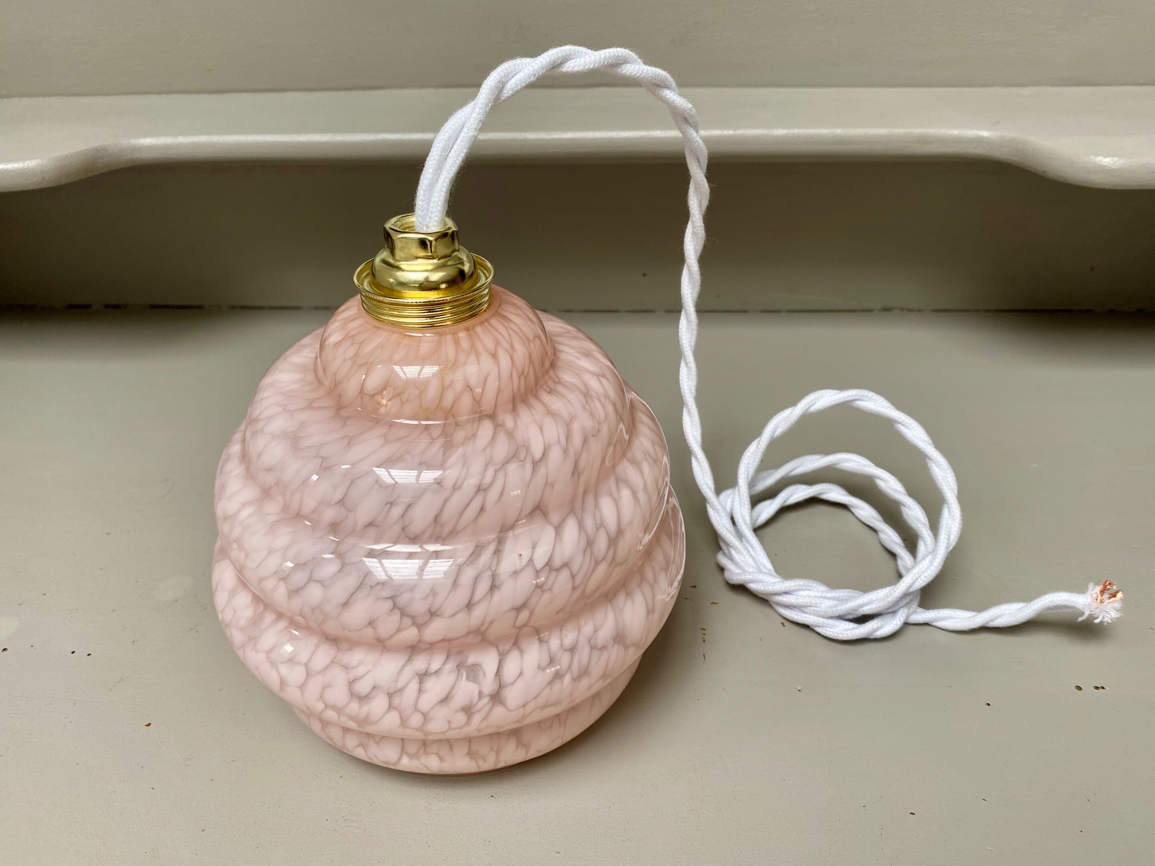 Clichy Glass Art Deco hanging lamp