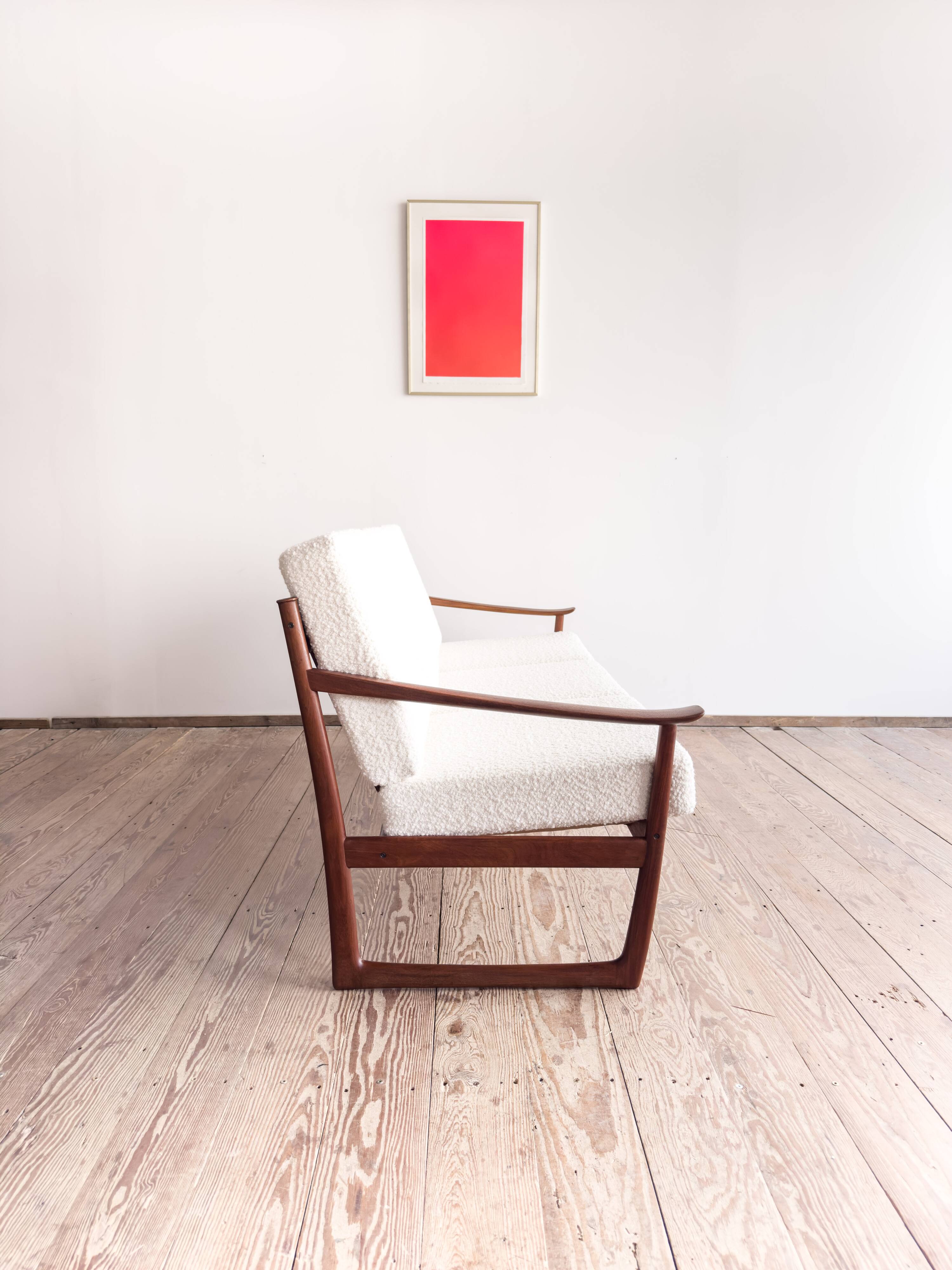 Canapé FD130/3 by Hvidt Mølgaard, Mid Century sofa in teak, Denmark