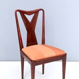Set of Six Vintage Walnut Dining Chairs, Italy