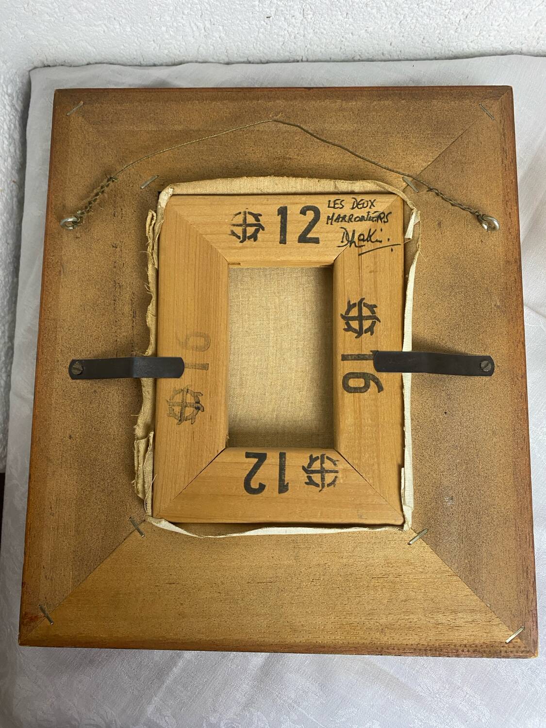 Oil on canvas signed “The two chestnut trees”
