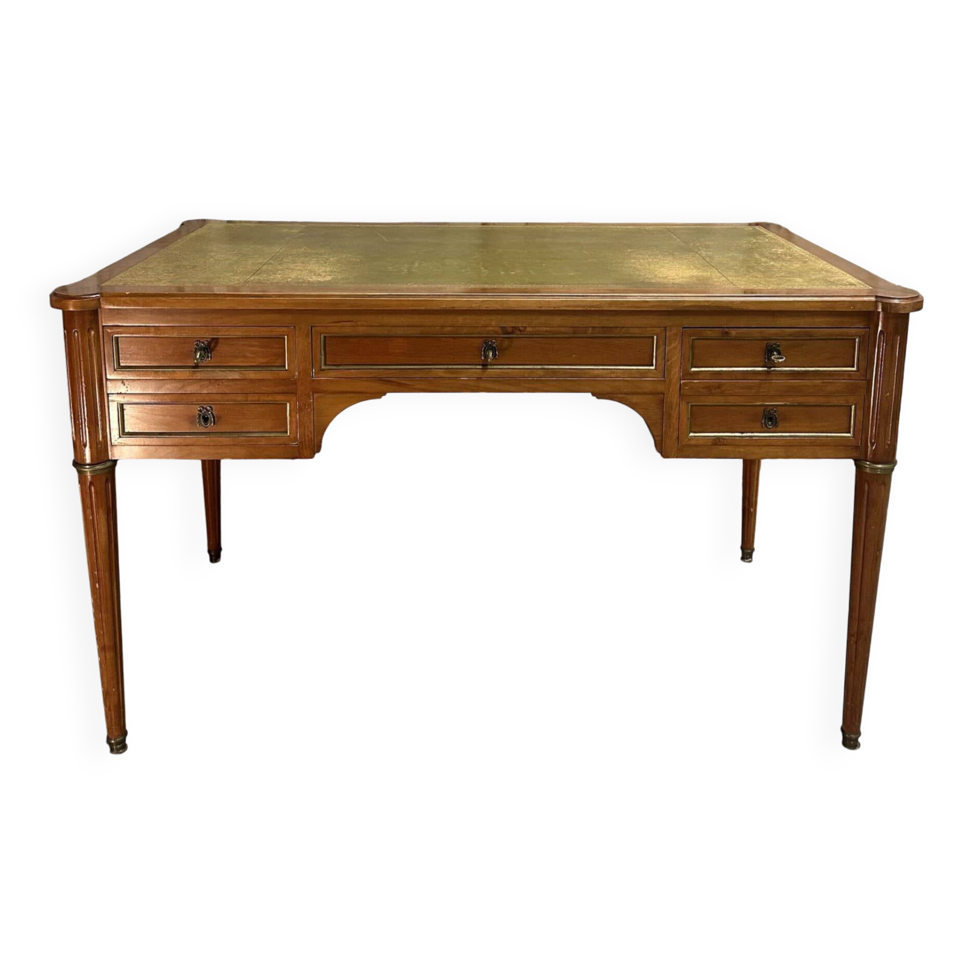 Louis XVI style flat desk in cherry wood from around 1960.