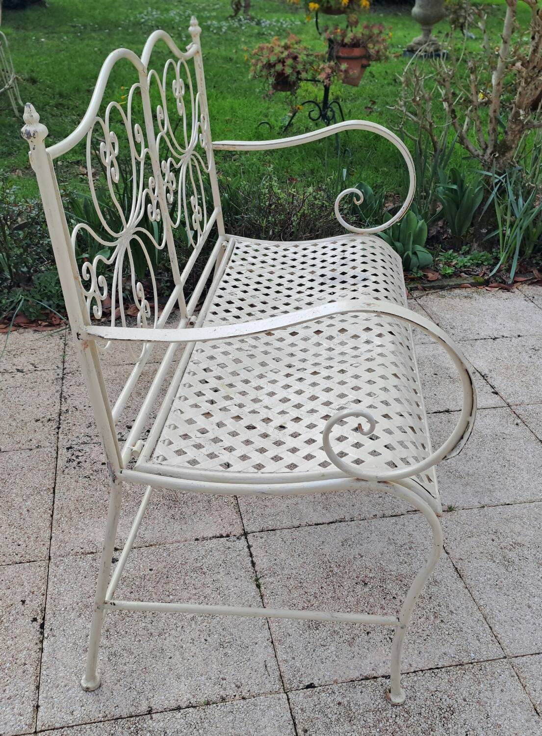 Wrought iron garden bench