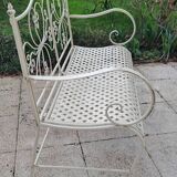 Wrought iron garden bench