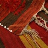 4x11 Red & Orange Handmade %100 Wool Moroccan Runner Rug, 128x346Cm