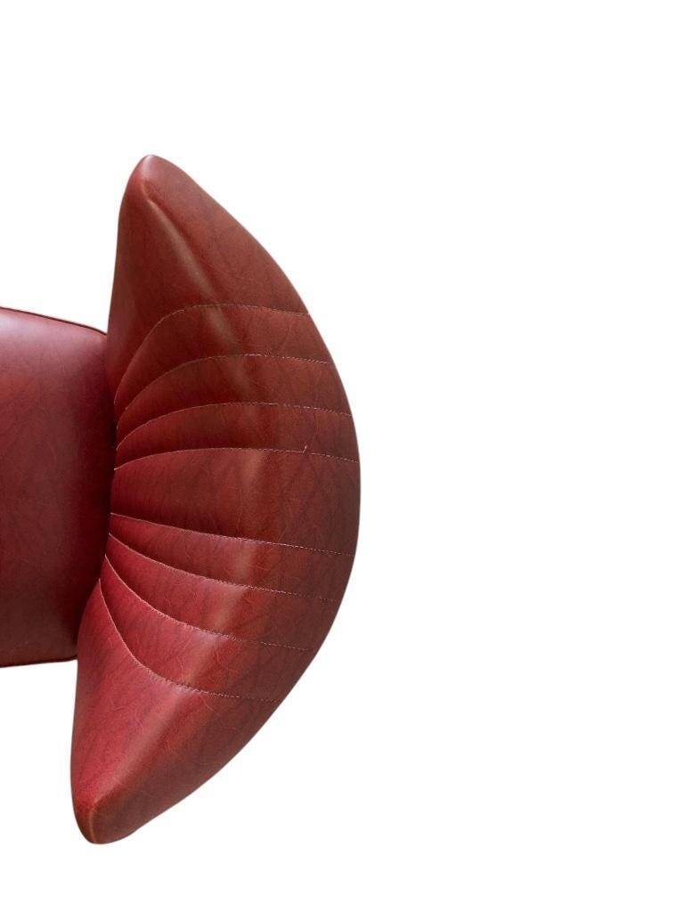 Vintage dark red one-seater cocktail armchair / chair