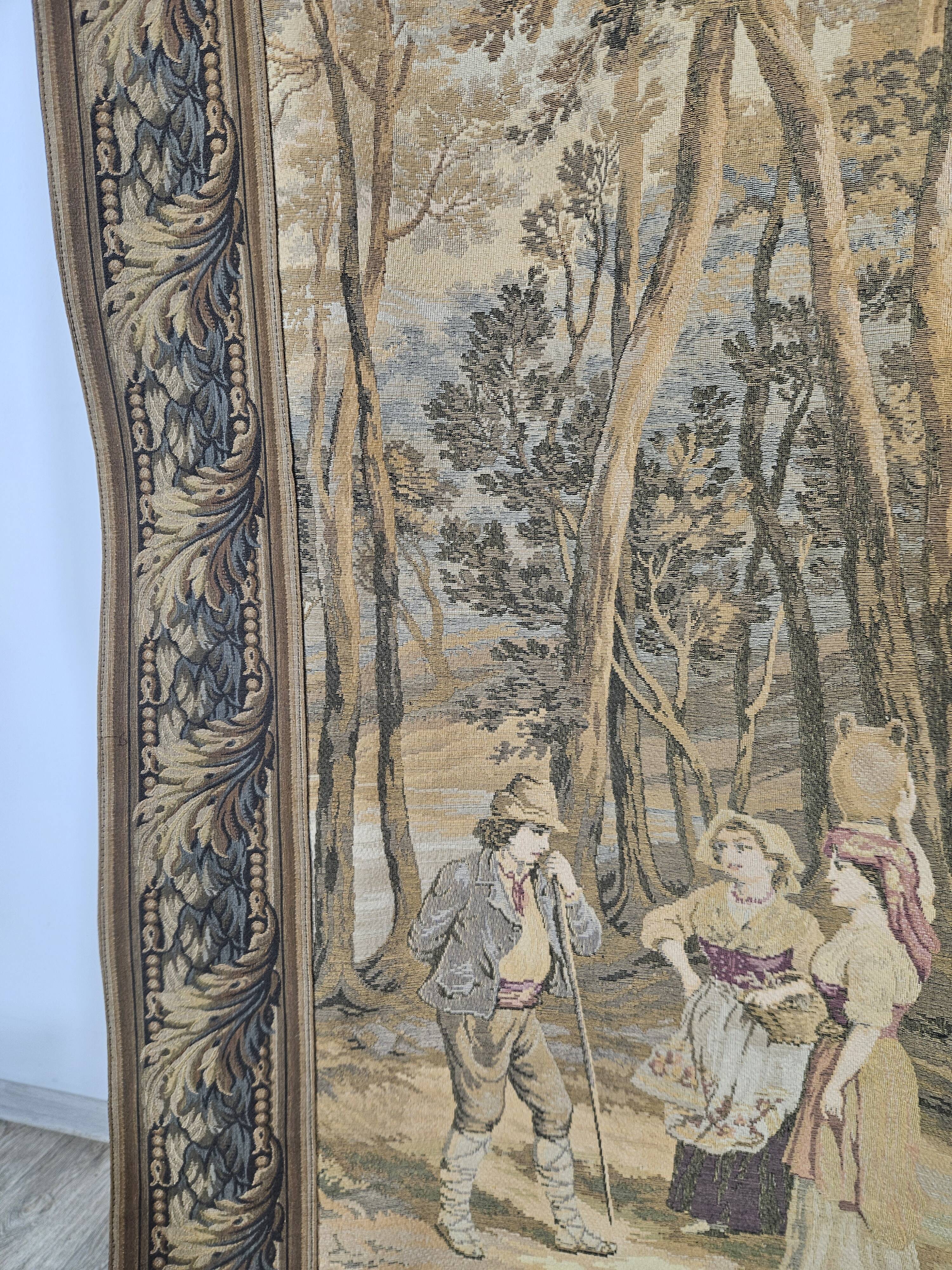 Tapestry with an idyllic forest scene