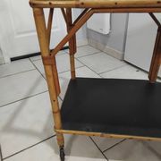 Vintage rattan serving trolley