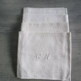 4 large antique damask napkins, monogrammed