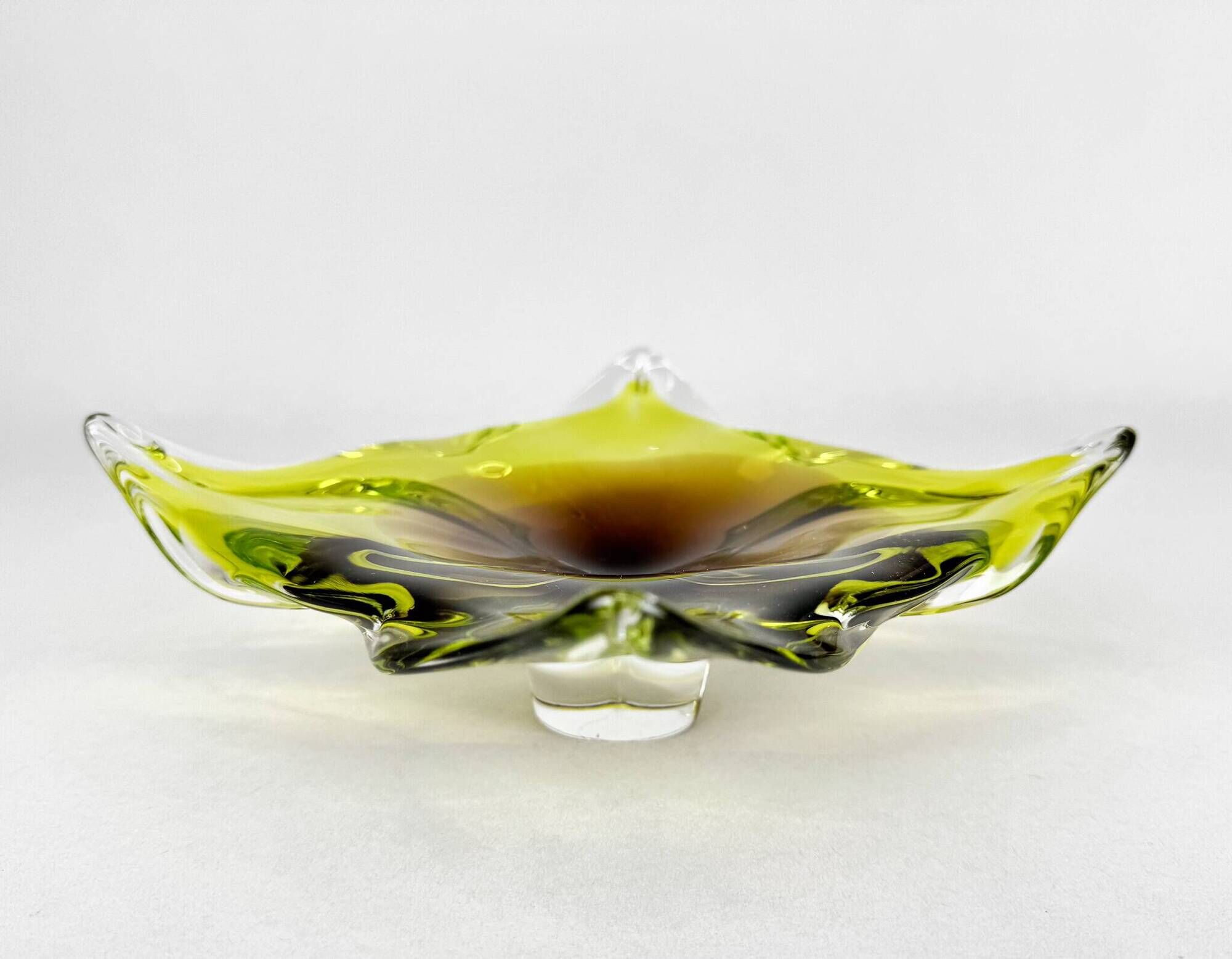 Art Glass Bowl by designer Josef Hospodka for Chribska Glassworks, 1960's