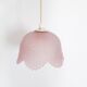 Vintage pink pressed glass pendant lamp - 1960