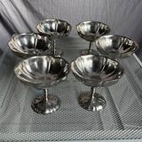6 vintage stainless steel ice cream cups