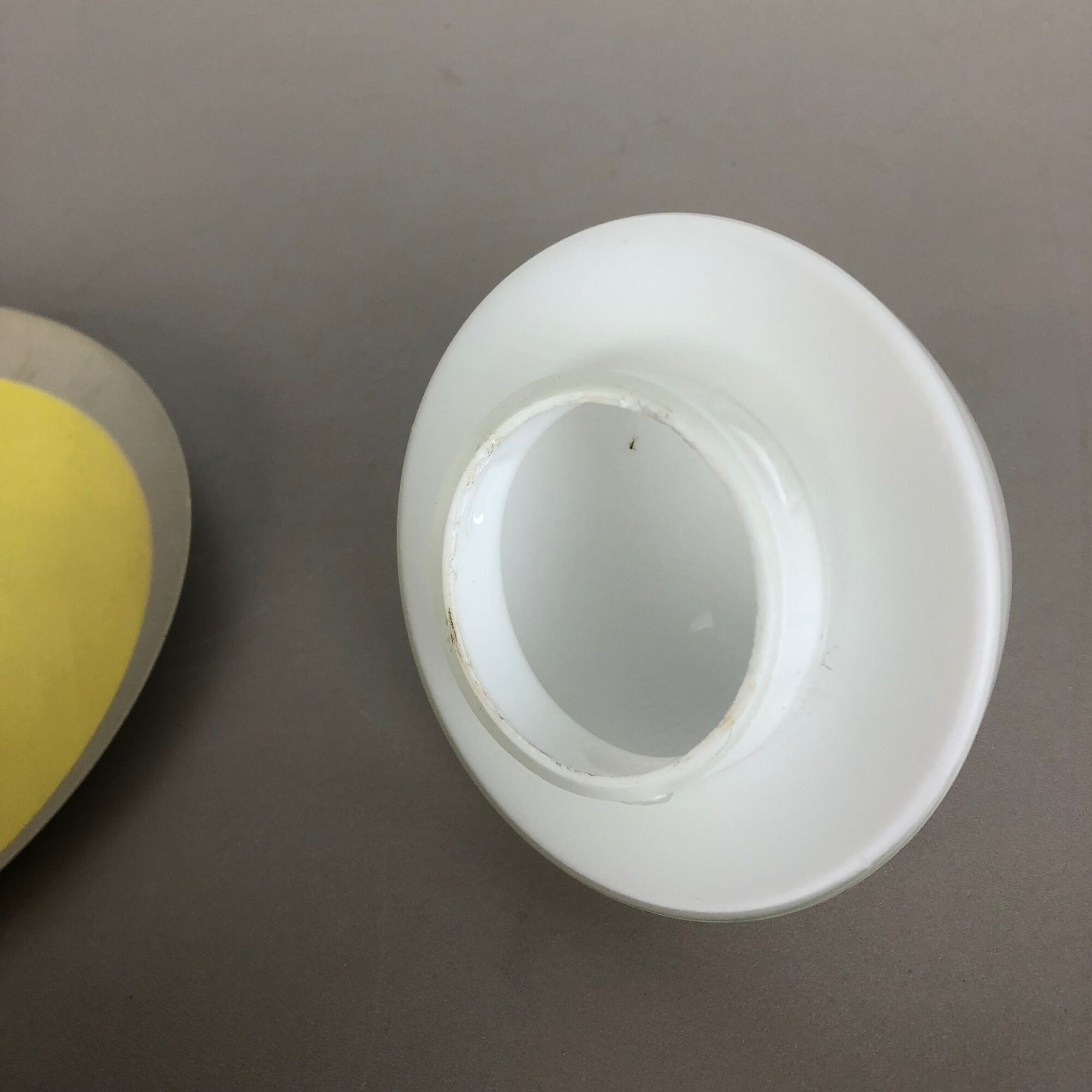 Round metal opaline glass wall light sconce, Italy, 1960s