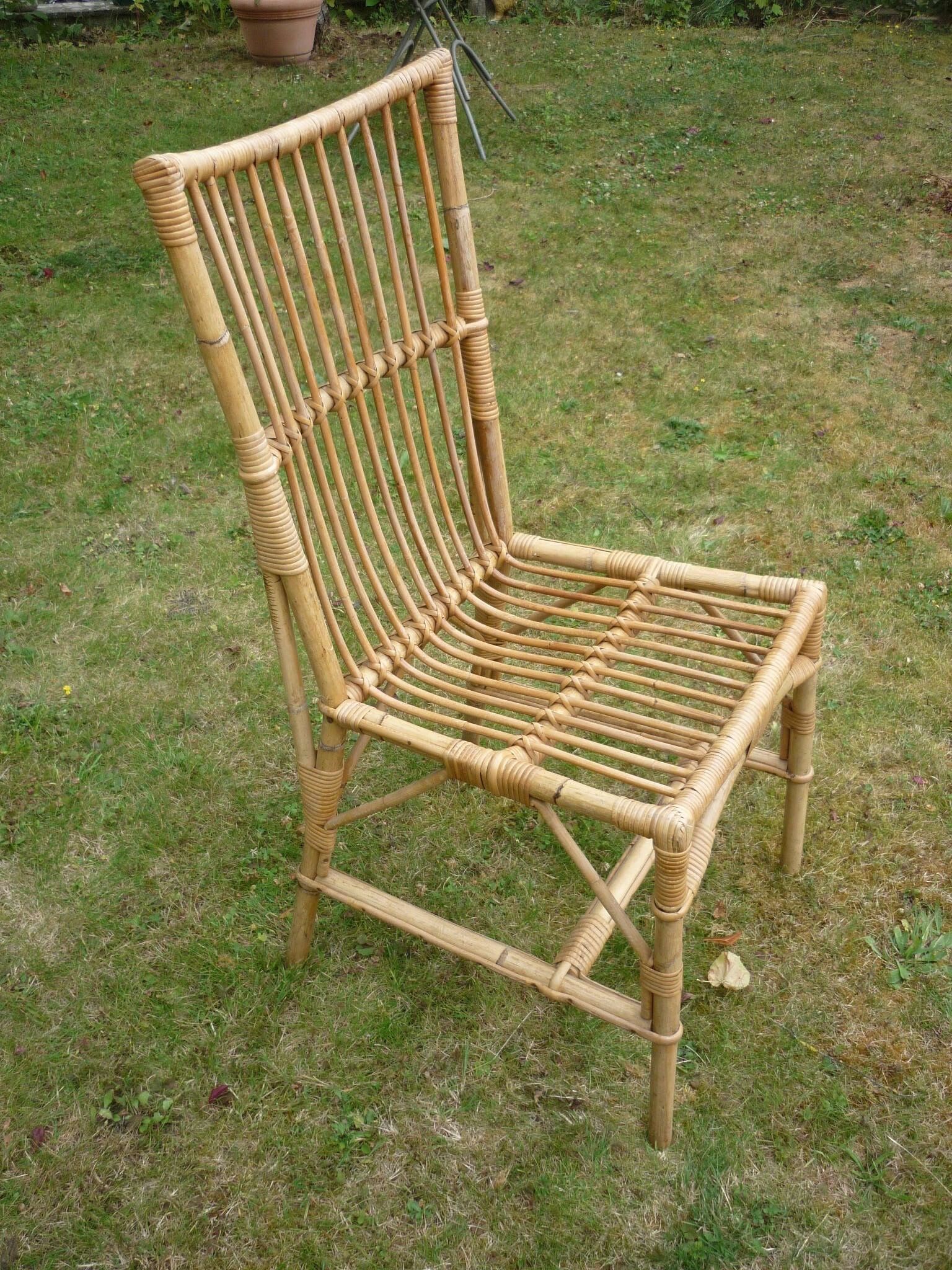 Rattan and bamboo chair
