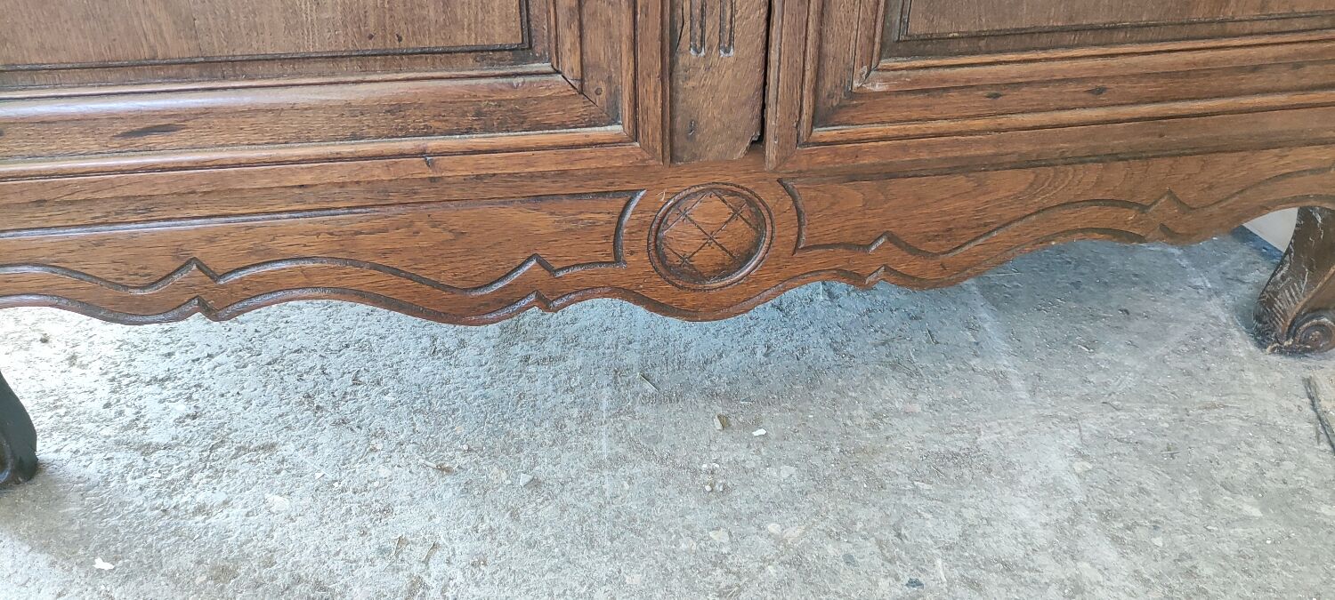 Louis XV two-door oak wardrobe