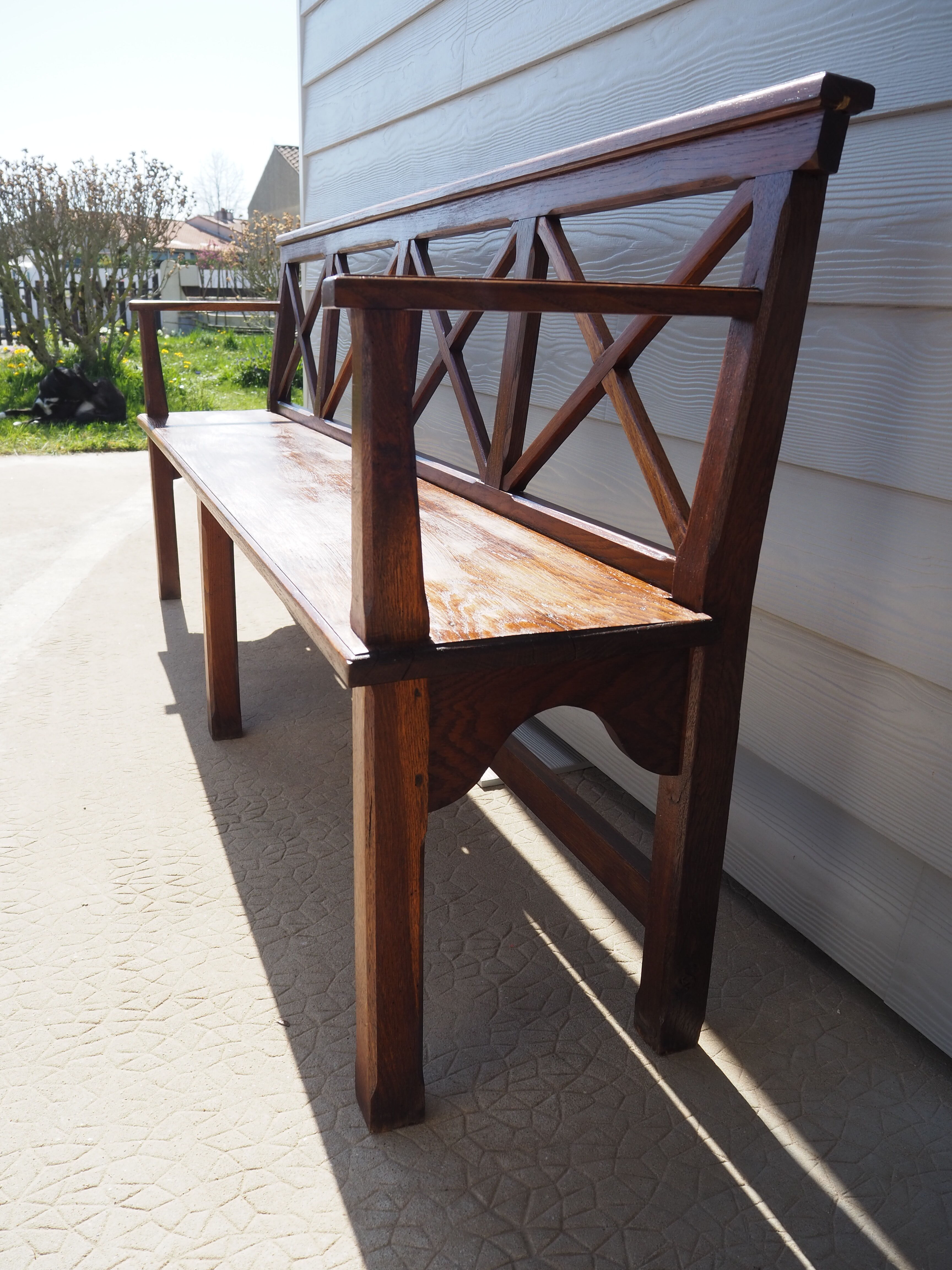 Solid oak bench