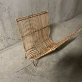 Rattan magazine rack from the 60s