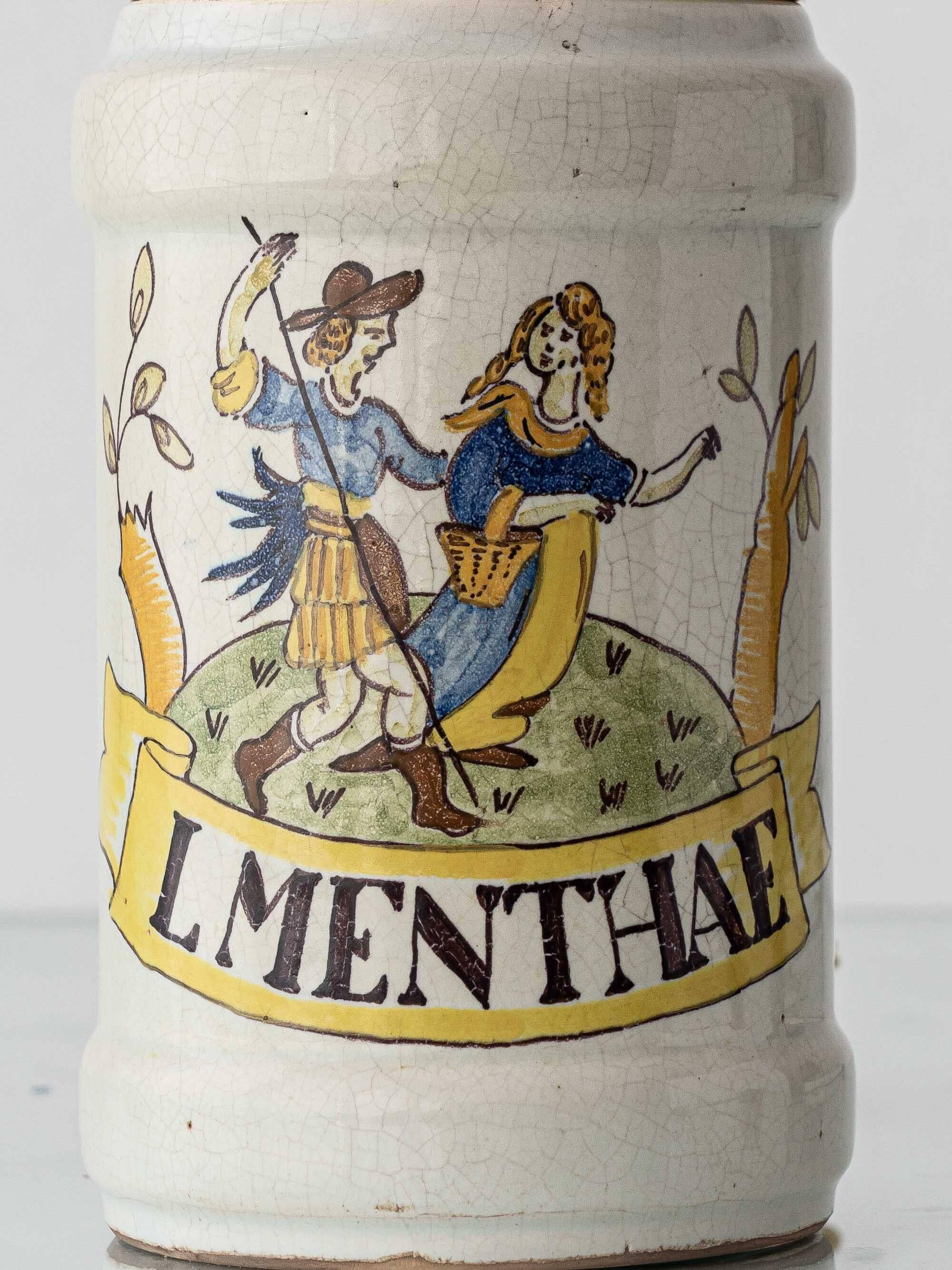 Italian apothecary potiche table lamp Albarello, 19th-century Renaissance.