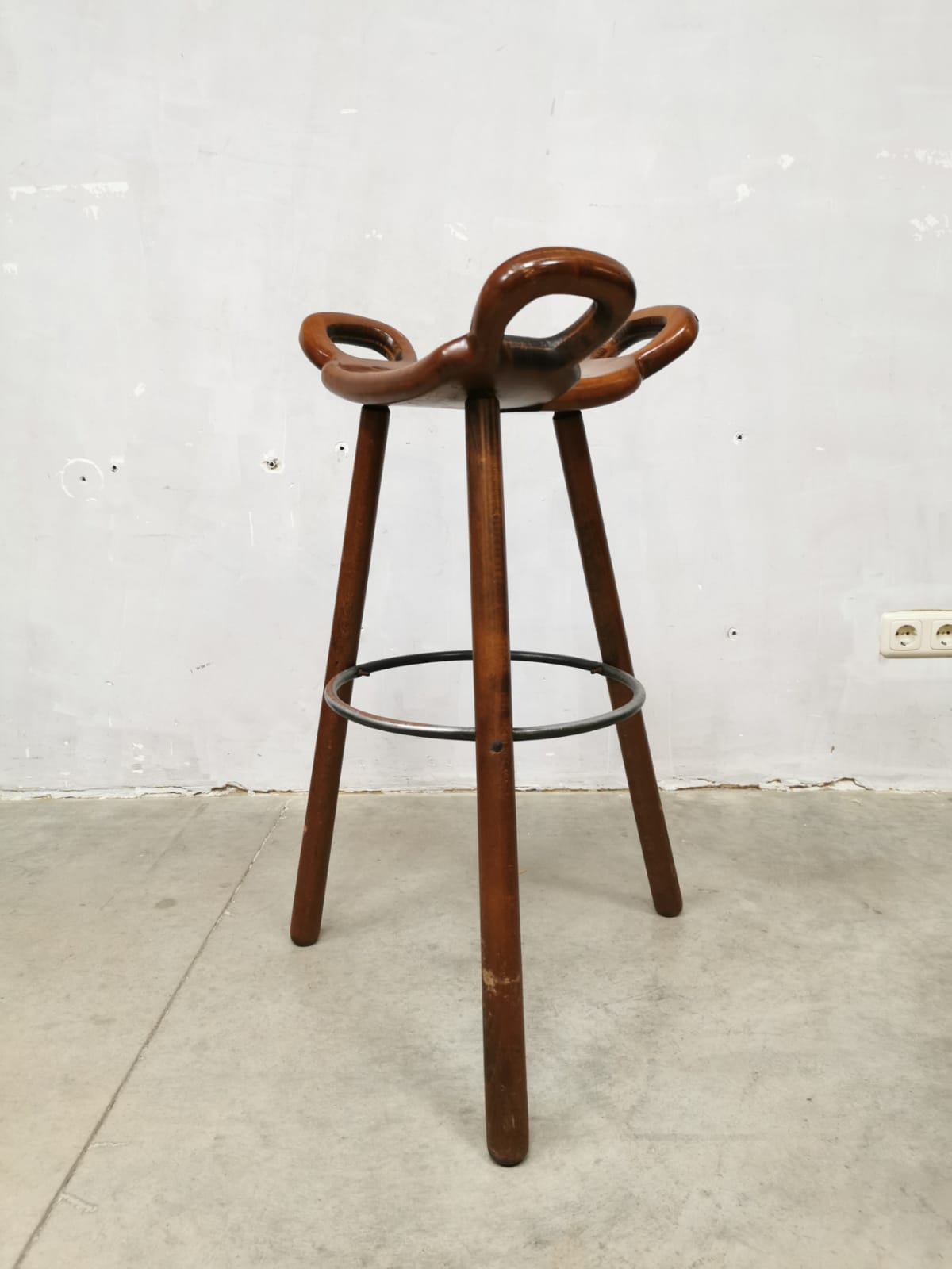 Midcentury design Brutalist Spanish barstool