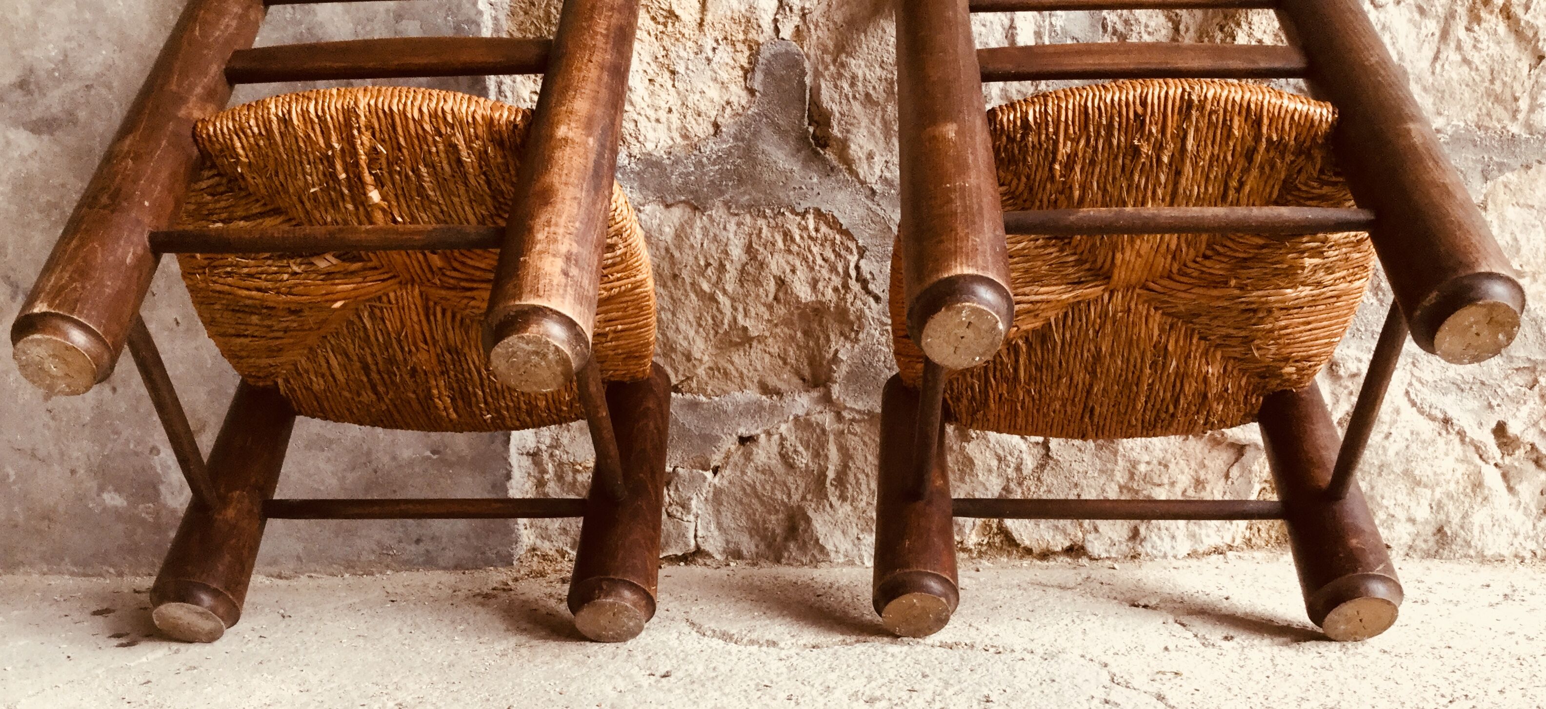Pair of low-mulched chairs country spirit 1960