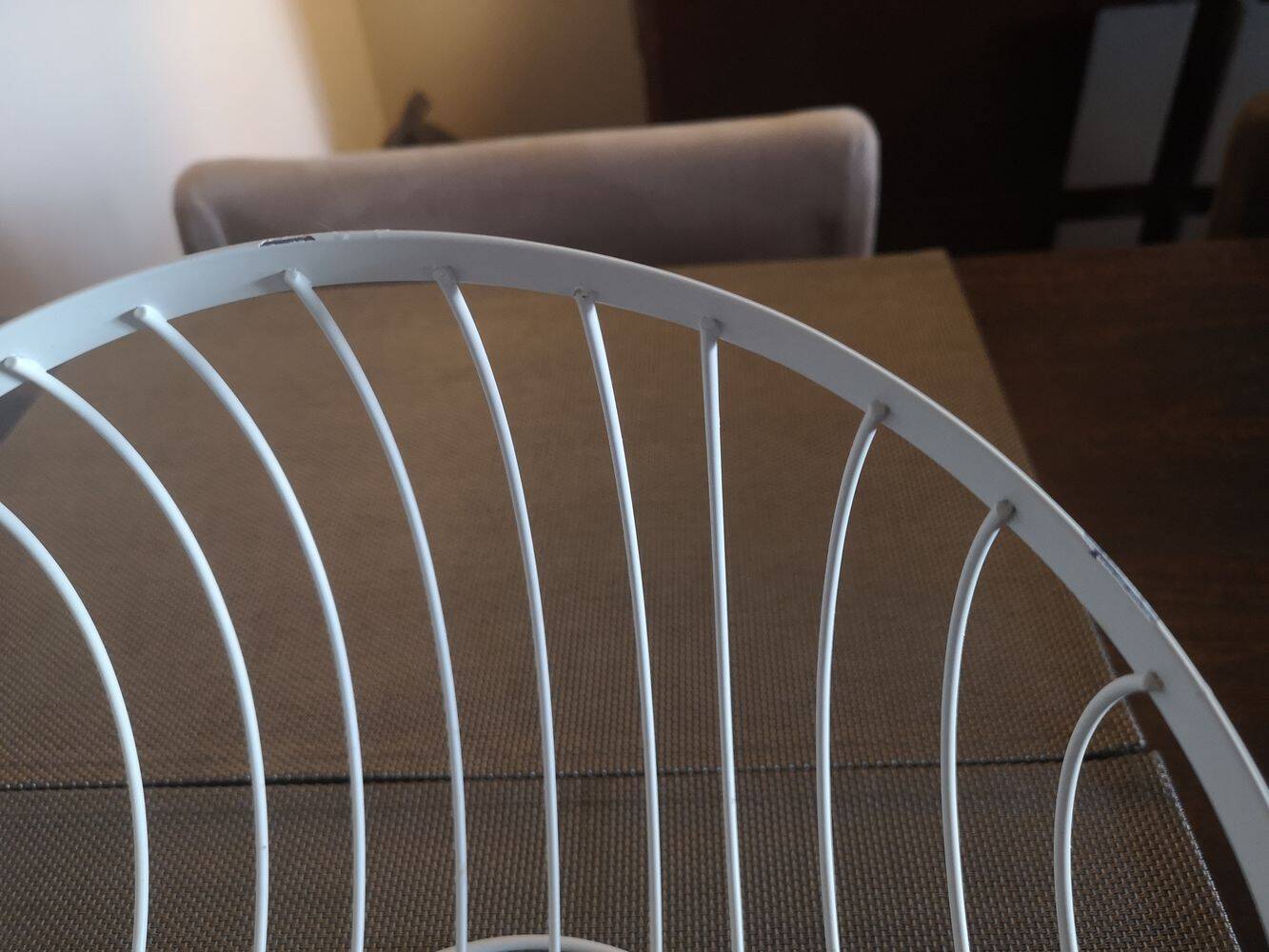 White painted metal fruit basket - Space Age - 1970s/1980s