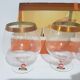 Set of 6 cognac glasses, clear glass, gilding / Austria / 1960s.