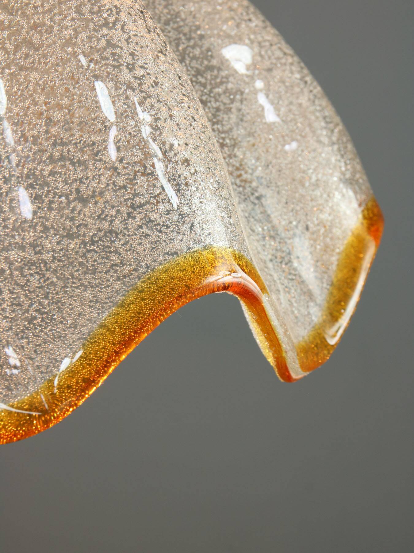 Mid-Century Italian Murano Glass and Brass Pendant Lamp