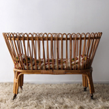 Cradle of the 1950s rattan