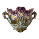 Art Nouveau earthenware cachepot, Onnaing pansies