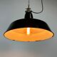 Industrial Black Enamel Factory Lamp with Cast Iron Top, 1950s