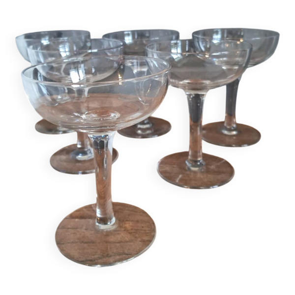 6 coupes à champagne en cristal neuves