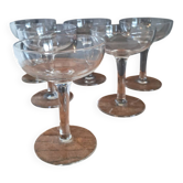 6 new crystal champagne glasses