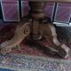 Oval table Renaissance style 8 seats, central foot, late nineteenth
