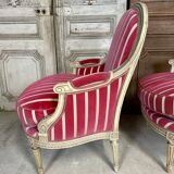 Pair of Louis XVI style bergère armchairs