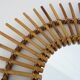 Vintage Rattan Sun Mirror Diameter 69 cm - 27.16". 80s 90s