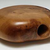 Bougeoir en bois massif sculpté design années 80