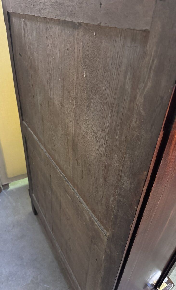 Rare Empire period mahogany secretary with four columns topped with bronze capitals.