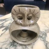 Bougeoir hibou en grès