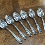 Set of 6 large silver-plated metal spoons, christofle spartours model